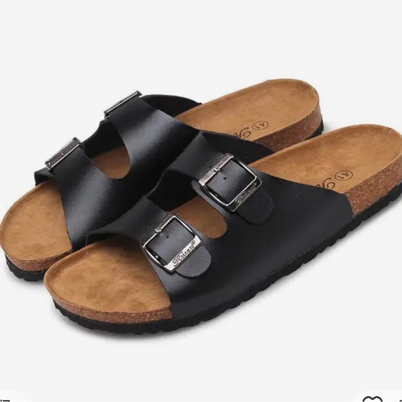 Unisex dark brown kids Cork Sandals Beach Flip Flop - Picture 1 of 4